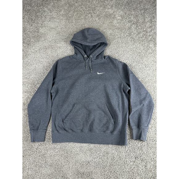 Nike Hoodie Womens Large Gray Squad Fleece Po Pullover Sweatshirt Ladies - Picture 2 of 14